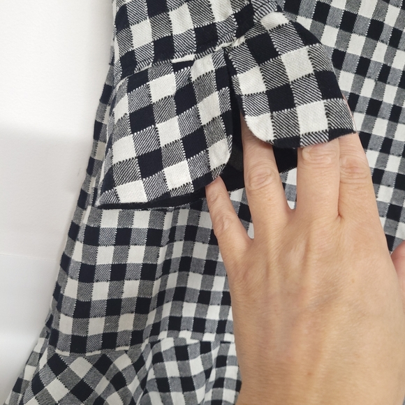 Zara black and white gingham peplum dress, size small - Picture 6 of 13